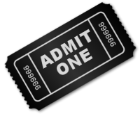 a black ticket for the Interactive Exhbit